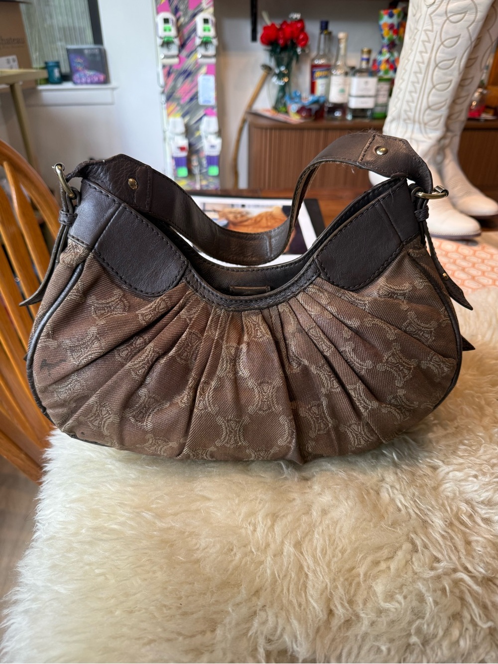 AUTHENTIC Celine crescent bag